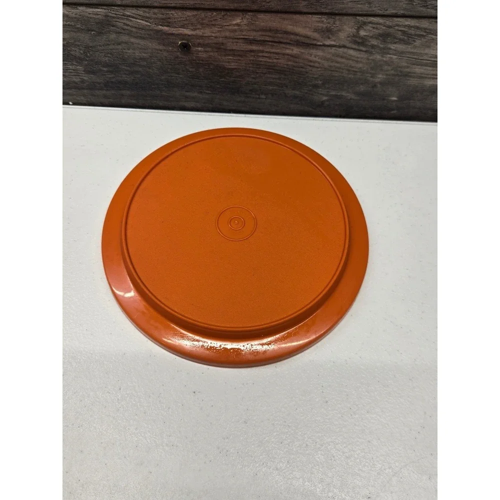 Tupperware Vintage Orange Round Seal Lid 1207-25 Replacement 8 Inch